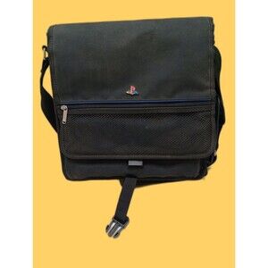Official Sony Vtg PS Playstation Black Carrying Case Messenger Bag Travel Bag